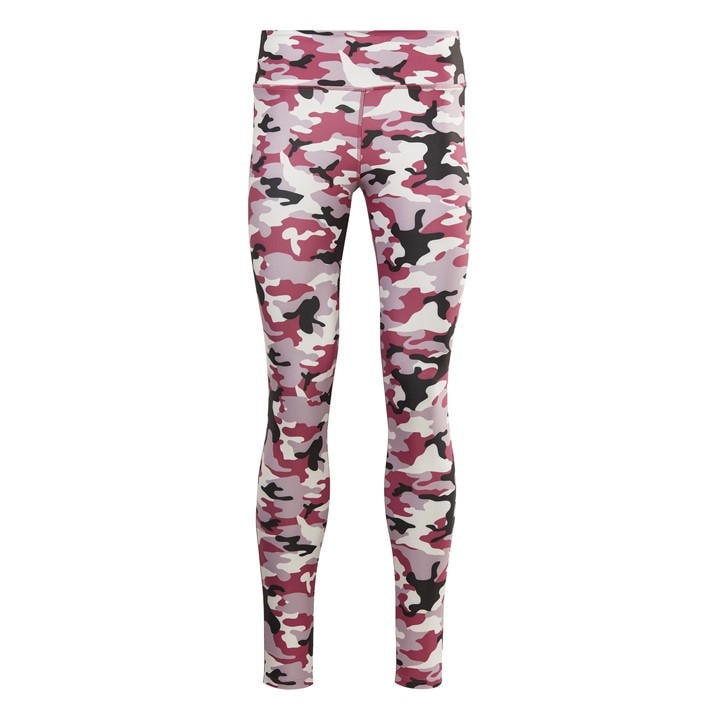 Reebok Women's Pink Lux Bold Camo Print Performance Gym Leggings in Size 4, Sports Direct