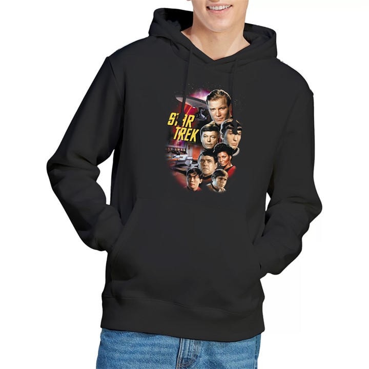 Star Trek Men's Black St Original The Classic Crew Hoodie in Size 2XL, Sports Direct