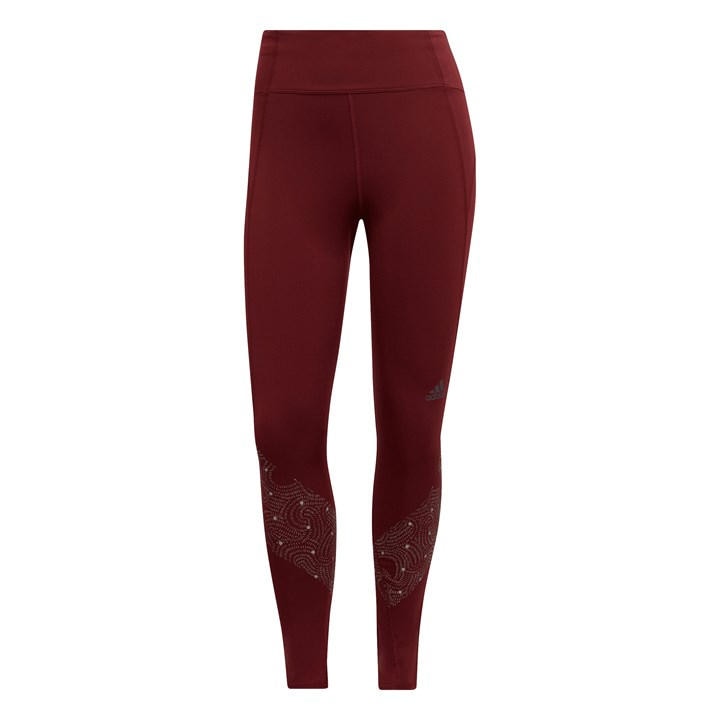 Adidas Women's Red Own The Run Reflective Performance Gym Legging in Size 2XS, Sports Direct