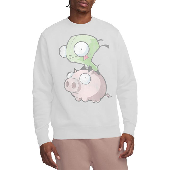 Men's White Other Invader Zim Gir And Pig Crew Sweatshirt in Size L, Sports Direct
