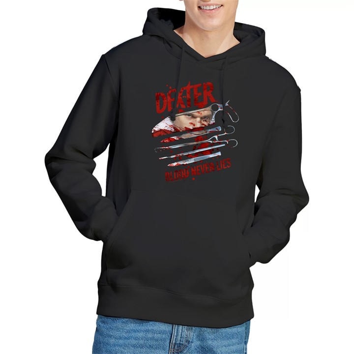 Men's Black Other Dexter Blood Never Lies Hoodie in Size 2XL, Sports Direct