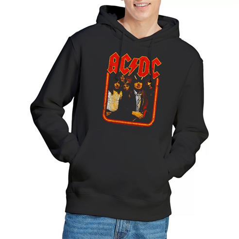 ACDC - AC DC Group Distressed Hoddie Black