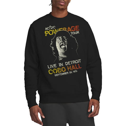 ACDC - AC DC Powerage Tour Crew Sweatshirt Black