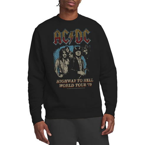 ACDC - AC DC Highway World Tour 79 Crew Sweatshirt Blac