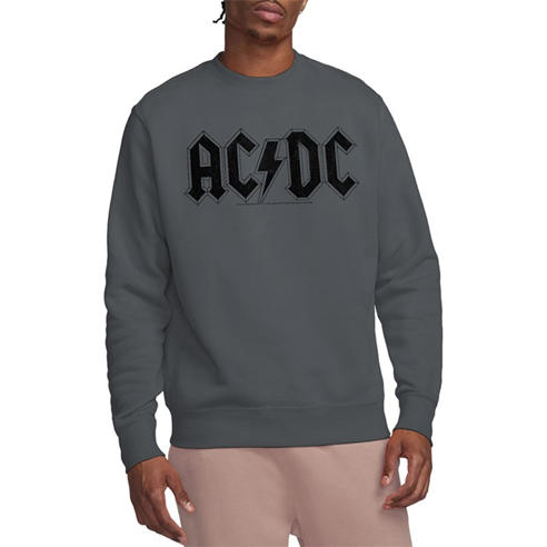 ACDC - AC DC Worn Logo Crew Sweatshirt Charcoal