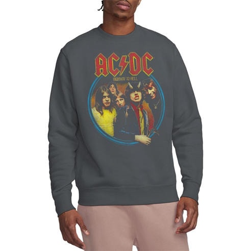 ACDC - AC DC Highway To Hell Crew Sweatshirt Charcoal