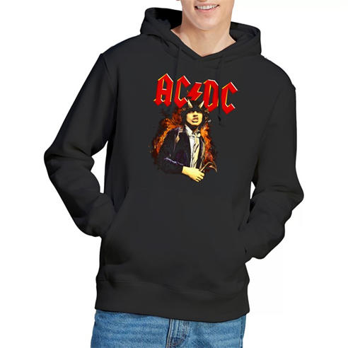 ACDC - AC DC Fire And Horns Hoodie Black