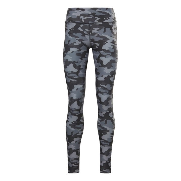 Reebok Women's Black Lux Bold Camo Print Gym Legging in Size 4, Sports Direct