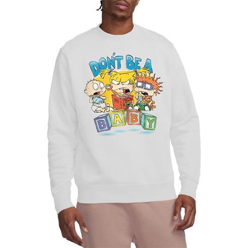 Nickelodeon - Rugrats DonT Be A Baby Blocks Crew Sweatshirt Wh
