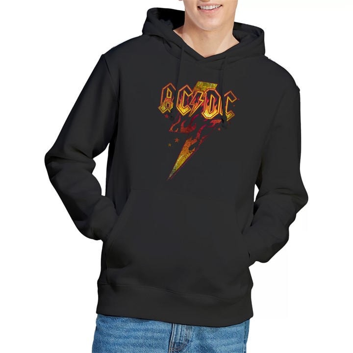 Acdc Men's Black Ac Dc Fire Bolt Hoodie in Size L, Sports Direct