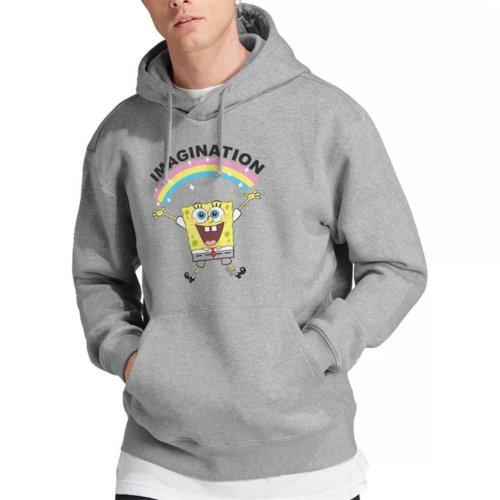 Spongebob Men's Grey Simple Imagination Hoodie Athletic Heat in Size XL, Sports Direct
