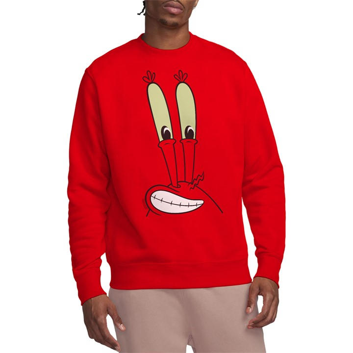 Spongebob Men's Red Mr. Krabs Smallile Face Crew Sweatshirt in Size XL, Sports Direct