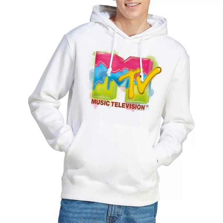 Men's White Other Mtv Paint Logo Hoodie in Size L, Sports Direct