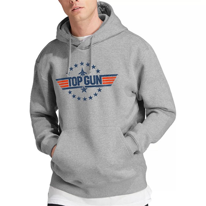 Top Gun Men' Grey Star Logo Hoodie Athletic Heather in Size S, Sports Direct