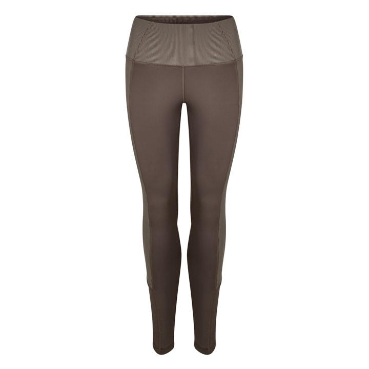 Reebok Women's Brown Rib High-Rise Performance Gym Legging in Size 4, Sports Direct