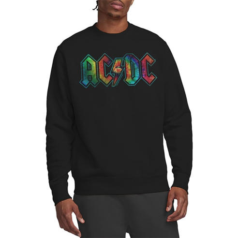 ACDC - AC DC Tie Dye Logo Crew Sweatshirt Black