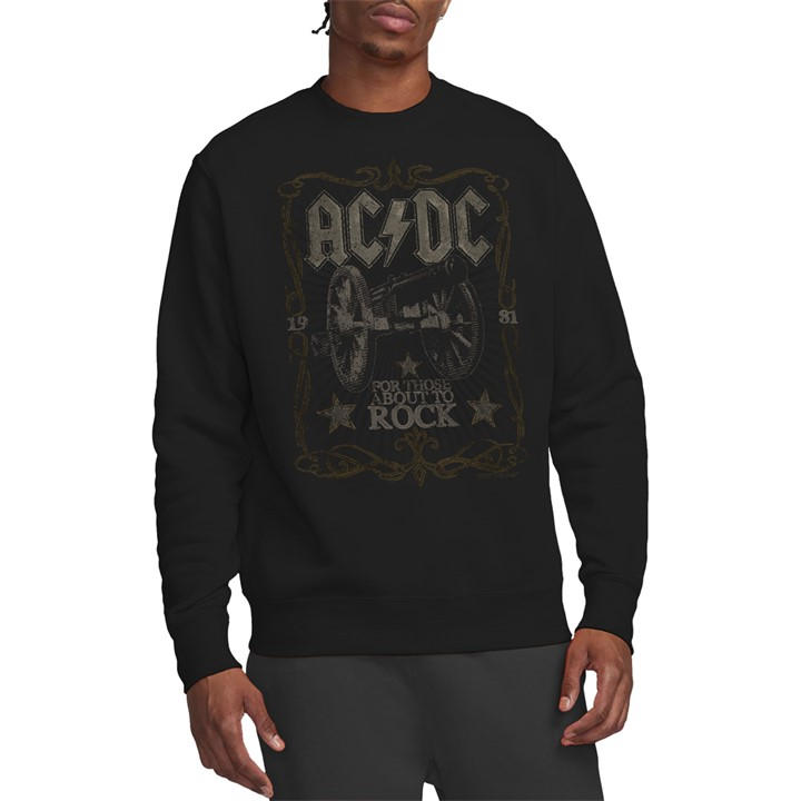 Acdc Men's Black Ac Dc Rock Label Crew Sweatshirt in Size 2XL, Sports Direct