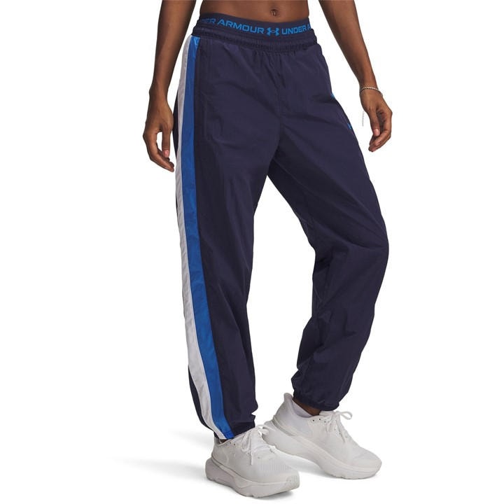 Under Armour Women's Blue Icon Crinkle Tracksuit Bottoms in Size 14, Sports Direct