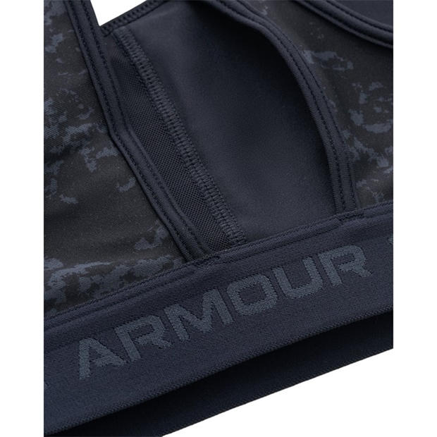 Black - Under Armour - Women's Crossback Mid Print Medium Impact Sports Bra