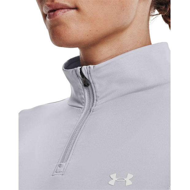 Gray - Under Armour - Women's Shine Crop 1/4 Zip Fleece Top
