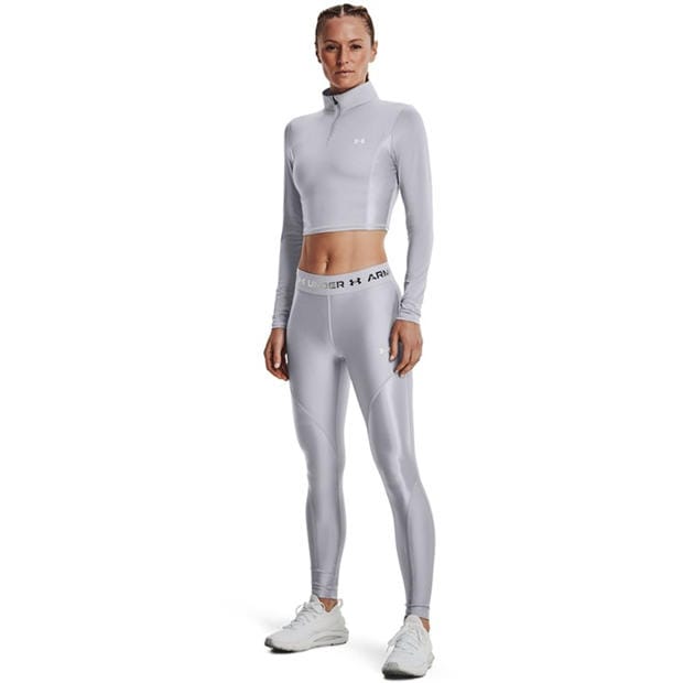 Gray - Under Armour - Women's Shine Crop 1/4 Zip Fleece Top