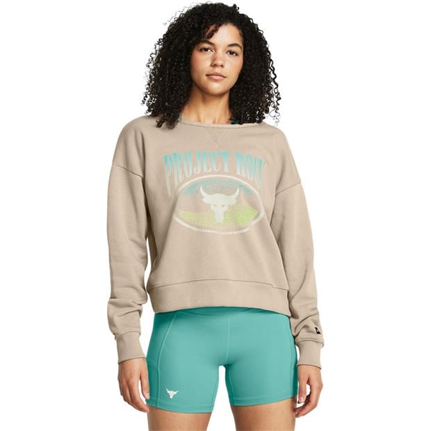 Brown - Under Armour - Under Armour Pjt Rck Hw Terry Ls Q1 Sweatshirt Womens