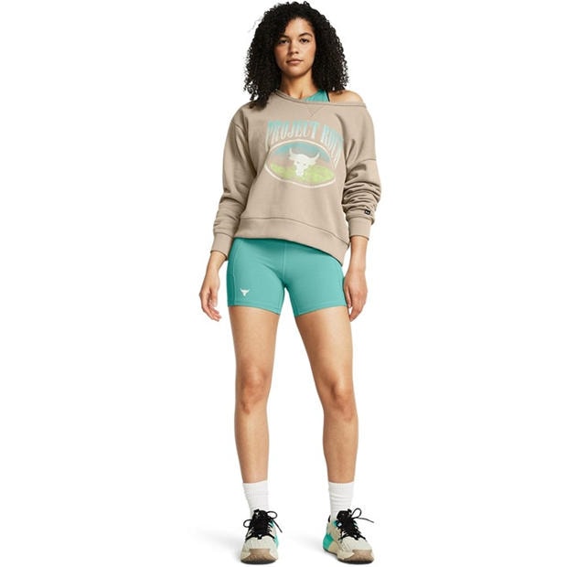 Brown - Under Armour - Under Armour Pjt Rck Hw Terry Ls Q1 Sweatshirt Womens