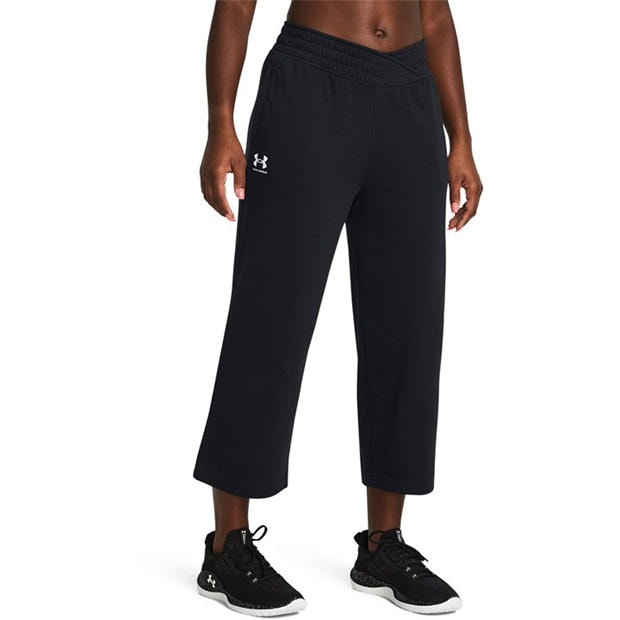 Black - Under Armour - Under Armour Ua Rival Terry Crop Wide Leg Tracksuit Bottom Womens