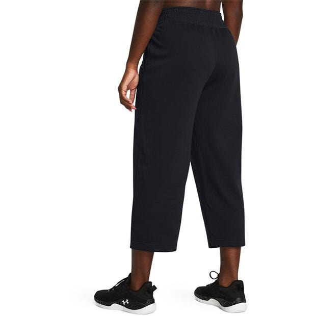 Black - Under Armour - Under Armour Ua Rival Terry Crop Wide Leg Tracksuit Bottom Womens