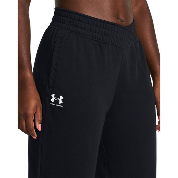Black - Under Armour - Under Armour Ua Rival Terry Crop Wide Leg Tracksuit Bottom Womens