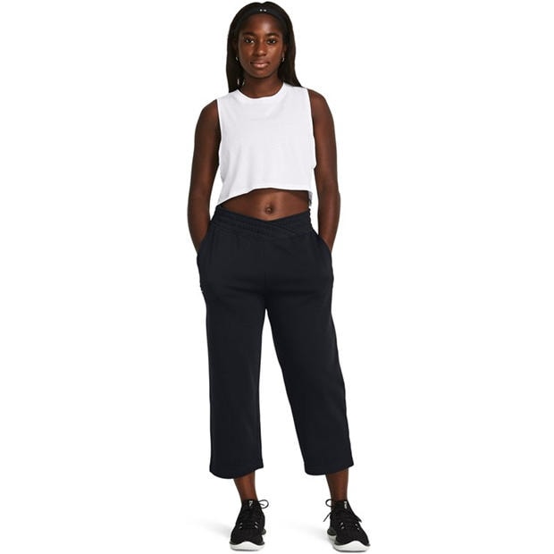 Black - Under Armour - Under Armour Ua Rival Terry Crop Wide Leg Tracksuit Bottom Womens