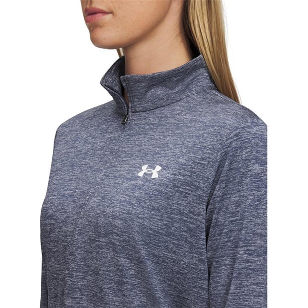 Gray - Under Armour - Women's Tech 1/2 Zip Long Sleeve Performance T-Shirt