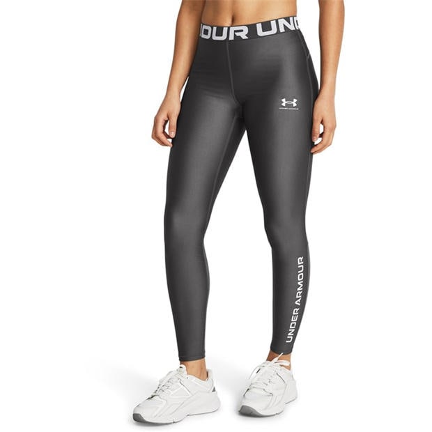 Gray - Under Armour - HeatGear® Womens Mesh Gym Leggings