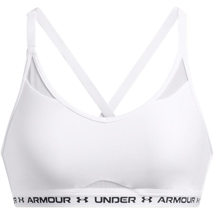 Under Armour Women's White Crossback Non-Wired Low Impact Sports Bra in Size 10, Sports Direct