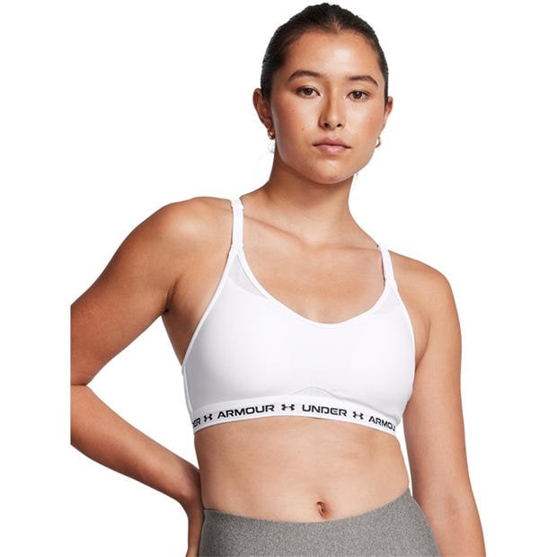 White - Under Armour - Women's Crossback Non-Wired Low Impact Sports Bra