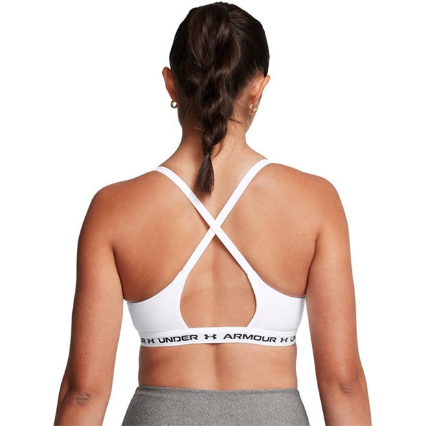 White - Under Armour - Women's Crossback Non-Wired Low Impact Sports Bra