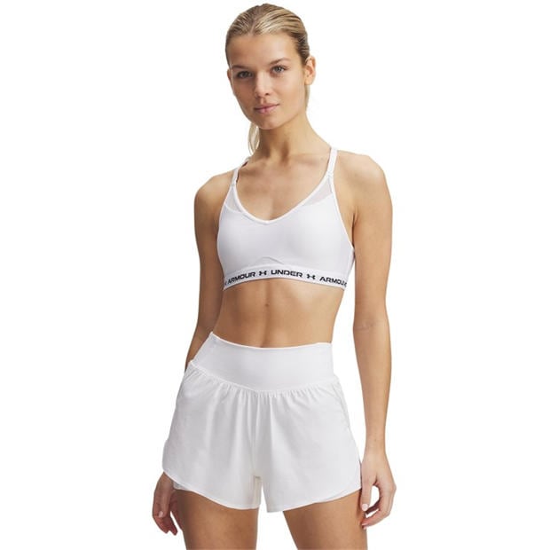 White - Under Armour - Women's Crossback Non-Wired Low Impact Sports Bra