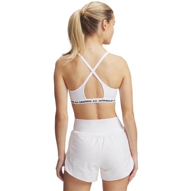 White - Under Armour - Women's Crossback Non-Wired Low Impact Sports Bra