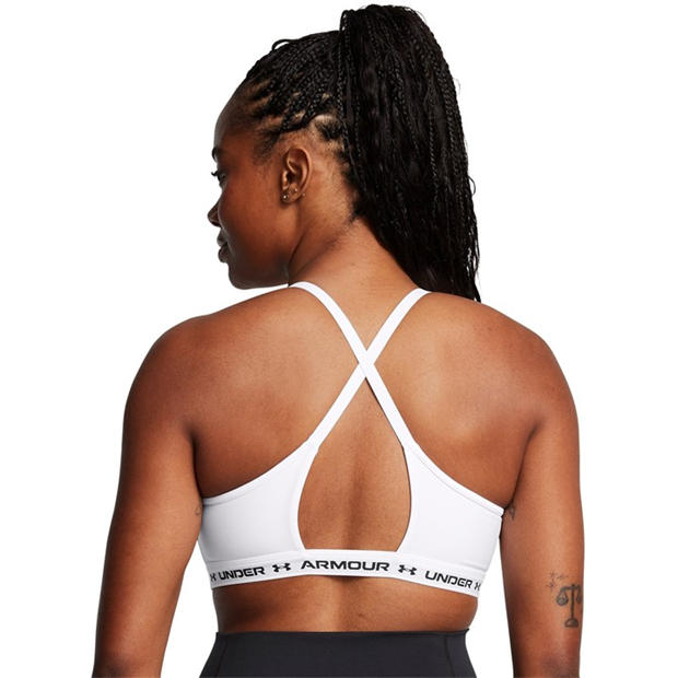 White - Under Armour - Women's Crossback Non-Wired Low Impact Sports Bra