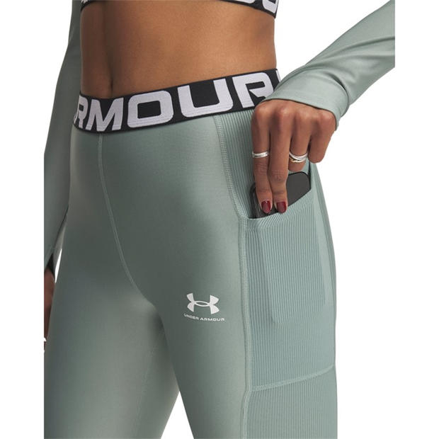 Green - Under Armour - Women's HeatGear Rib Gym Leggings