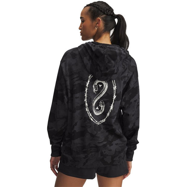 Black - Under Armour - Women's Project Rock Terry Full Zip Performance Hoodie