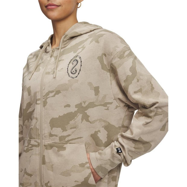Brown - Under Armour - Women's Project Rock Terry Full Zip Performance Hoodie