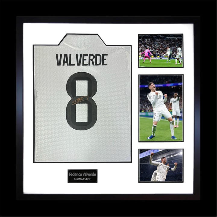 Real Madrid    Federico Valverde Signed  Elite Frame, Football by The Fan Cave in Size 820x820mm, Sports Direct