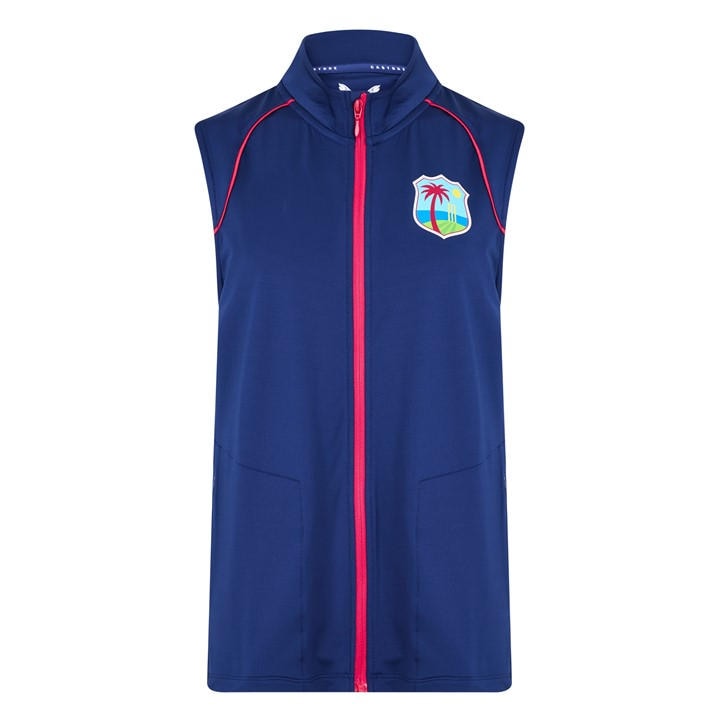 Castore Women's Blue West Indies Cricket Lightweight Water-Repellent Sleeveless Gilet in Size 8, Sports Direct