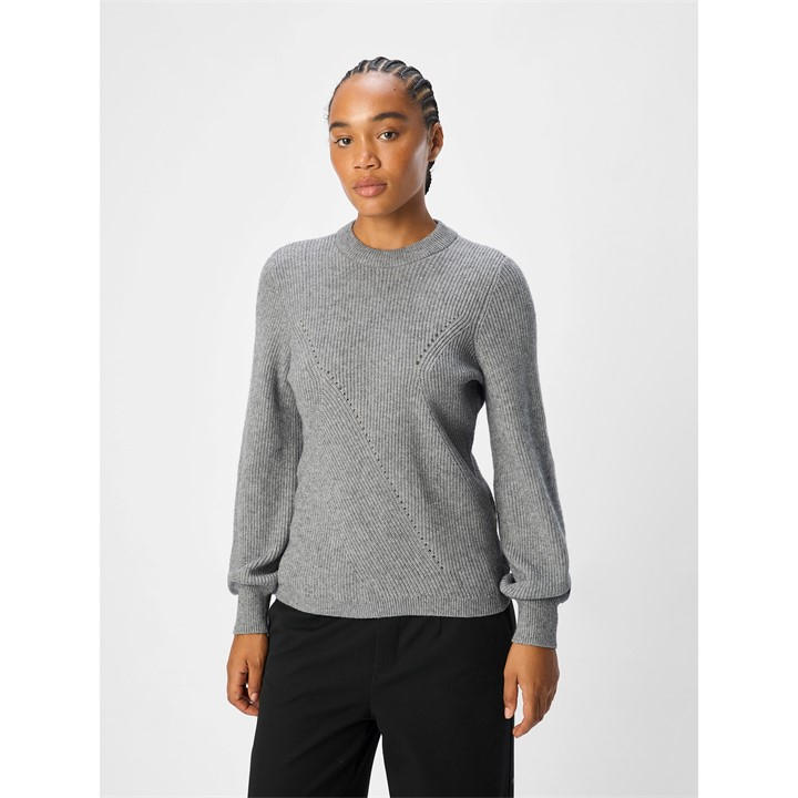 Object Women's Grey Ditte Crew Neck Jumper in Size 10, Sports Direct