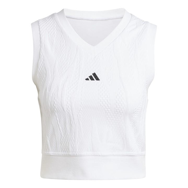 Adidas Women's White Tennis Pro Aeroready Crop Top in Size XS, Sports Direct