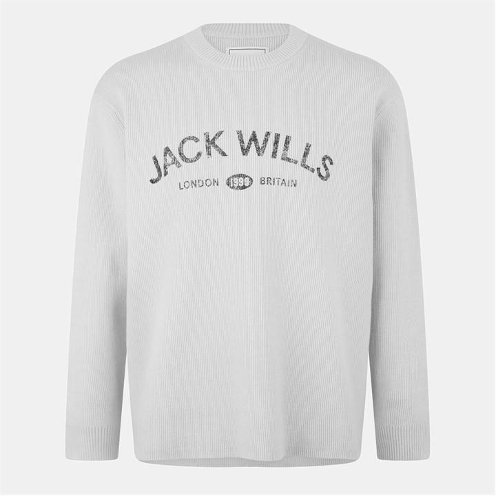 Jack Wills Men's Beige Jw Logo Crew Neck Jumper in Size XS, Sports Direct