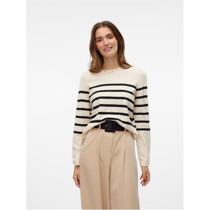Vero Moda Women's Cream Saba Stripe Jumper in Size 8, Sports Direct