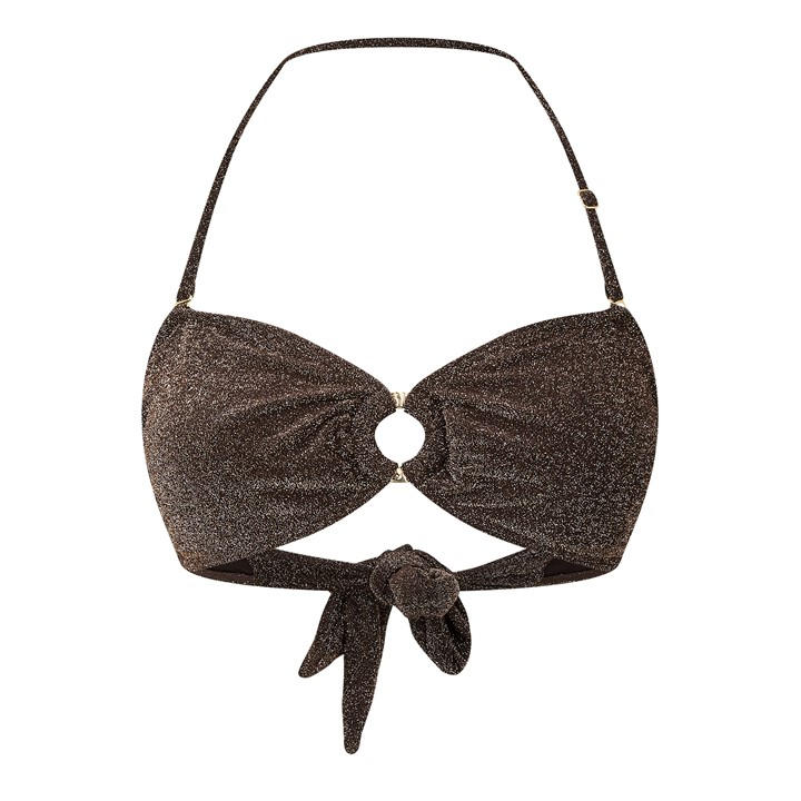 Biba Women's Brown Glitter Bandeau Bikini in Size 12, Sports Direct