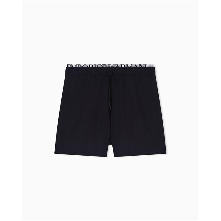 Emporio Armani Men's Black Boxer Beachwear in Size L, Sports Direct